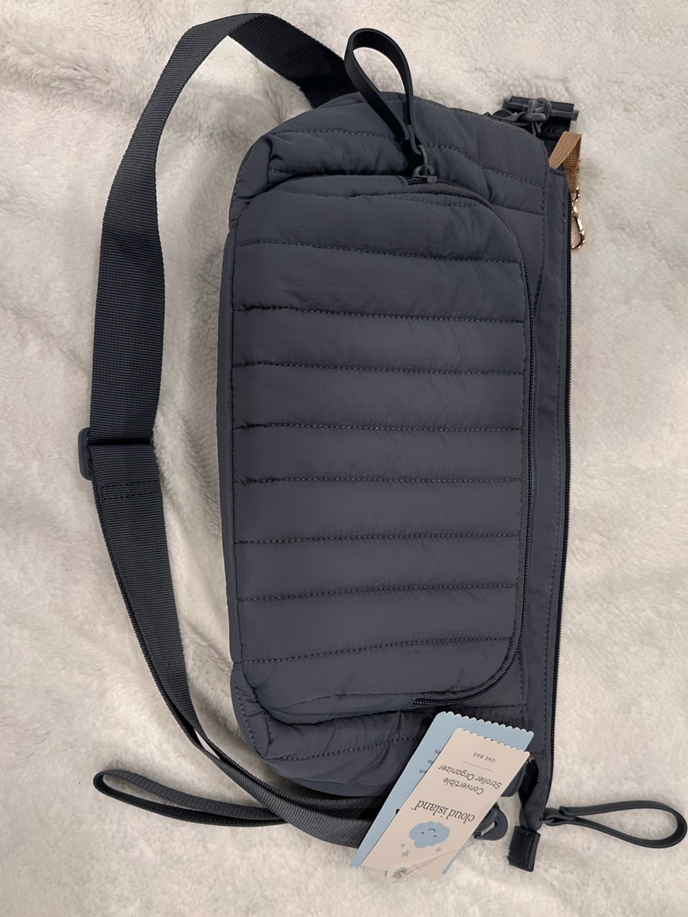 cloud island Quilted Navy Crossbody Belt Bag stroller bag convertible